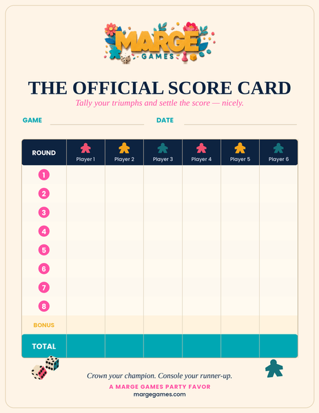 The Official Score Card — free printable PDF